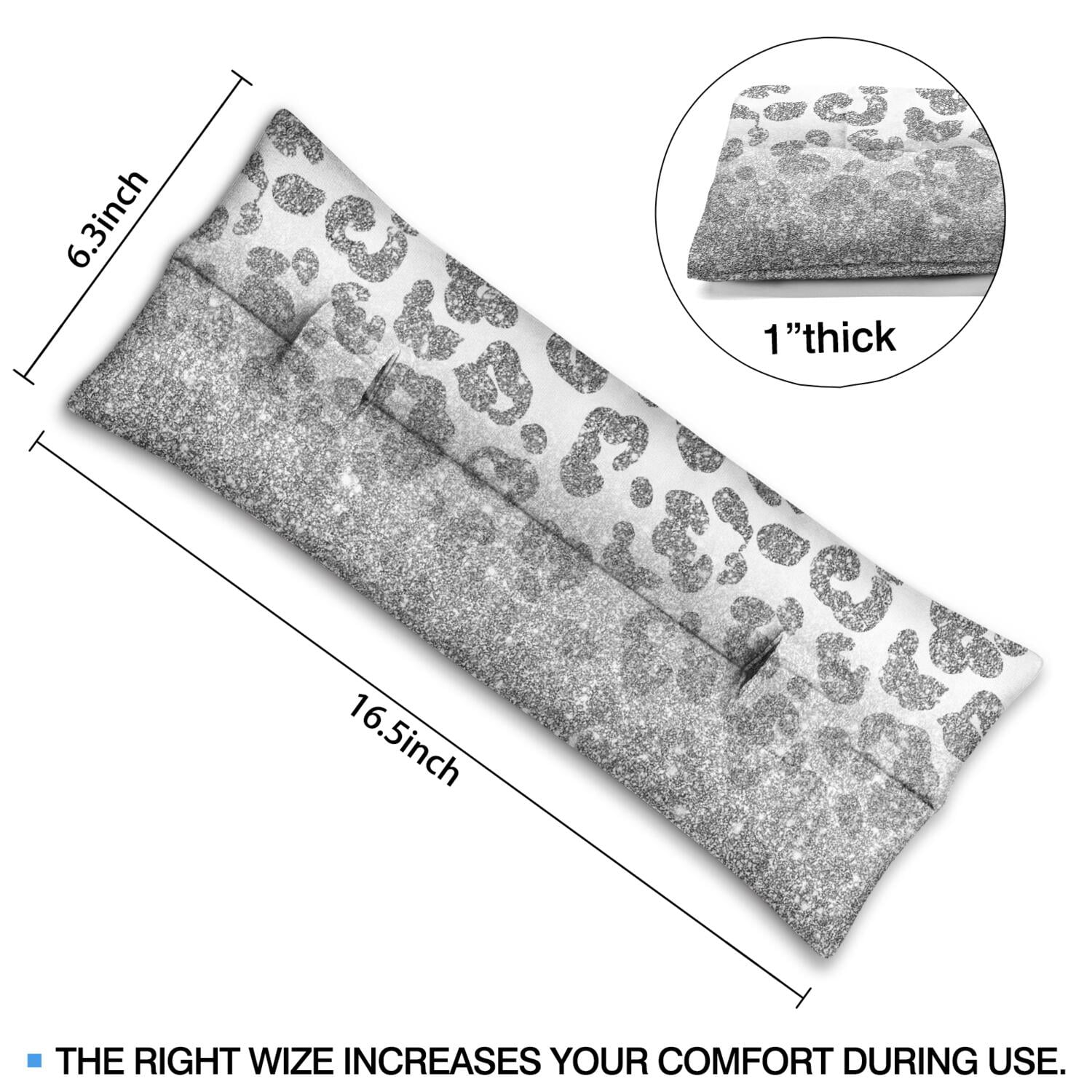 Metallic Glitter Leopard Print Seatbelt Pillow - Chic Recovery Cushion for Women After Chest Surgery
