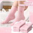 thumbnail image 3 of 5 Pairs Women's Bow Fuzzy Socks Winter Soft Slipper Socks Coquette Stuff Fluffy Thick Spa Home Sleeping, 3 of 7