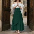thumbnail image 3 of Hvyesh Costume Women Outfit with Renaissance Peasant Skirt + Off Shoulder Trumpet Sleeve Tops, Victorian Skirt High Waisted Button Skirt Set for Womens Halloween Costumes, 3 of 7
