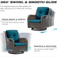 thumbnail image 4 of Wicker Patio Furniture Set - 5 Piece Rattan Outdoor Sectional Conversation Sets with 2 Swivel Rocking Chairs,2 Ottomans and 1 Side Table for Porch Deck Garden, 4 of 9