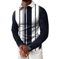 thumbnail image 1 of Gibobby Playera polo hombre Hombres Casual Otoño Invierno Manga larga Turndown Neck Shirt Impreso Camiseta Top Blusa(Blanco,M), 1 of 5