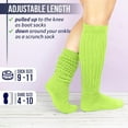 thumbnail image 4 of GERVRA Women’s Extra Long Heavy Slouch Socks – 100% Cotton, Made in USA, One Size 9–11, Retro 80s Style (Green), 4 of 7