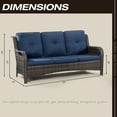 thumbnail image 6 of MeetLeisure 9 Pieces Outdoor Furniture Patio Furniture Set with One 3-Seat Sofa, Four Swivel Rocking Chairs,Two Rocking Chairs,Two Side Tables, Blue, 6 of 15
