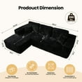 thumbnail image 3 of Vcatnet 106" Modular Sectional Sofa Couch Plush Corduroy Cloud Couch L Shaped Modern Minimalist Couch with Chaise for Living Room, Black, 3 of 9
