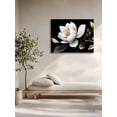 thumbnail image 5 of Gorgeous Flowers Wall Art for Living Room,Canvas Picture Wall Decor for Bathroom Bedroom,White Gold Floral Botanicals Black Painting Artwork for Office Kitchen Hallway Dining Room Home Decor 24"x32", 5 of 8