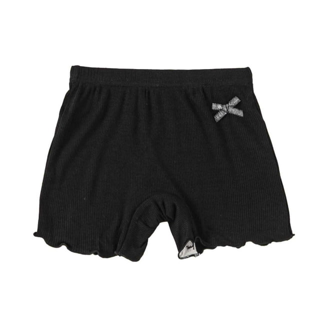 MIASHUI Toddler Girls Underwear Shorts Solid Color Sport Ruffles Casual Shorts,Black,1-2 Years