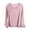 Pink, variant on YUGYXL Sleep Shirts for Women V Neck Solid Color Lounge Pajamas Top Soft Ladies Long Sleeve Pajama Shirt Red XXL