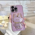 thumbnail image 3 of Cute Bunny Hidden Stand Compatible with iPhone 14 Pro Case, Soft TPU Bumper Shockproof 3D Mirror Rabbit Bracket Purple Phone Case with Camera Protection for Women, Girl - Lilac, 3 of 6