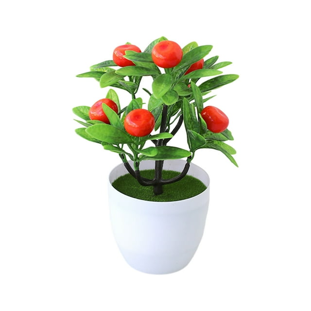 Dalazy Low Cost Maintenance Enjoy Benefits Of False Plants Choose Favorite Colors Artificial Potted Plants orange 1Set