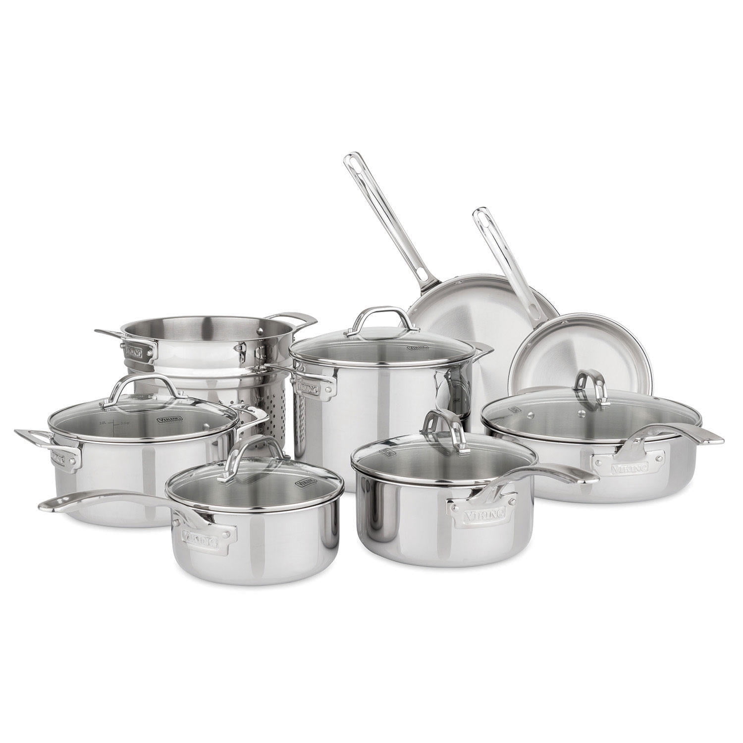 Viking Multi-Ply 2-Ply 11-Piece Blue Cookware Set with Glass Lids – Viking  Culinary Products