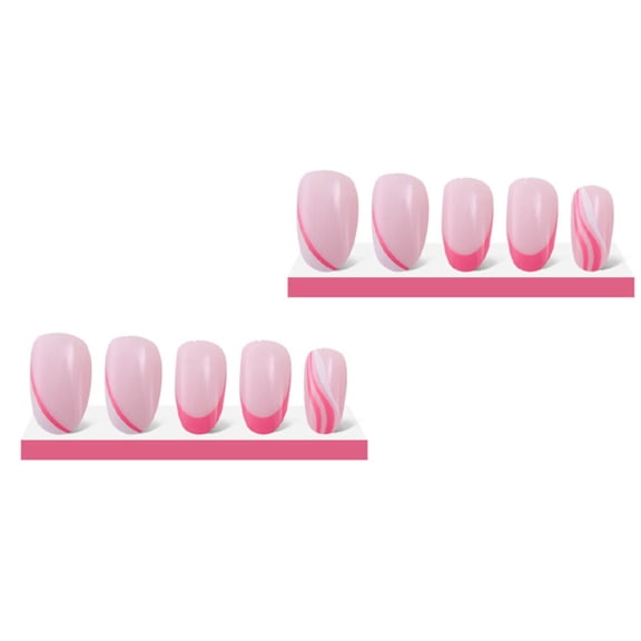 French Simple Design Artificial Nails Long-lasting Effect Trendy Press-on Nails for Professional Salon Supply Jelly Glue Model