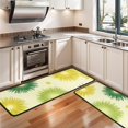 thumbnail image 3 of Kitchen Rugs Sets Of 2,Green Yellow Dandelion Pattern Anti Fatigue Kitchen Mat Rugs Non Slip Washable,Decorative Kitchen Floor Mats for Kitchen,Sink,Laundry,17"x47"+17"x47", 3 of 5