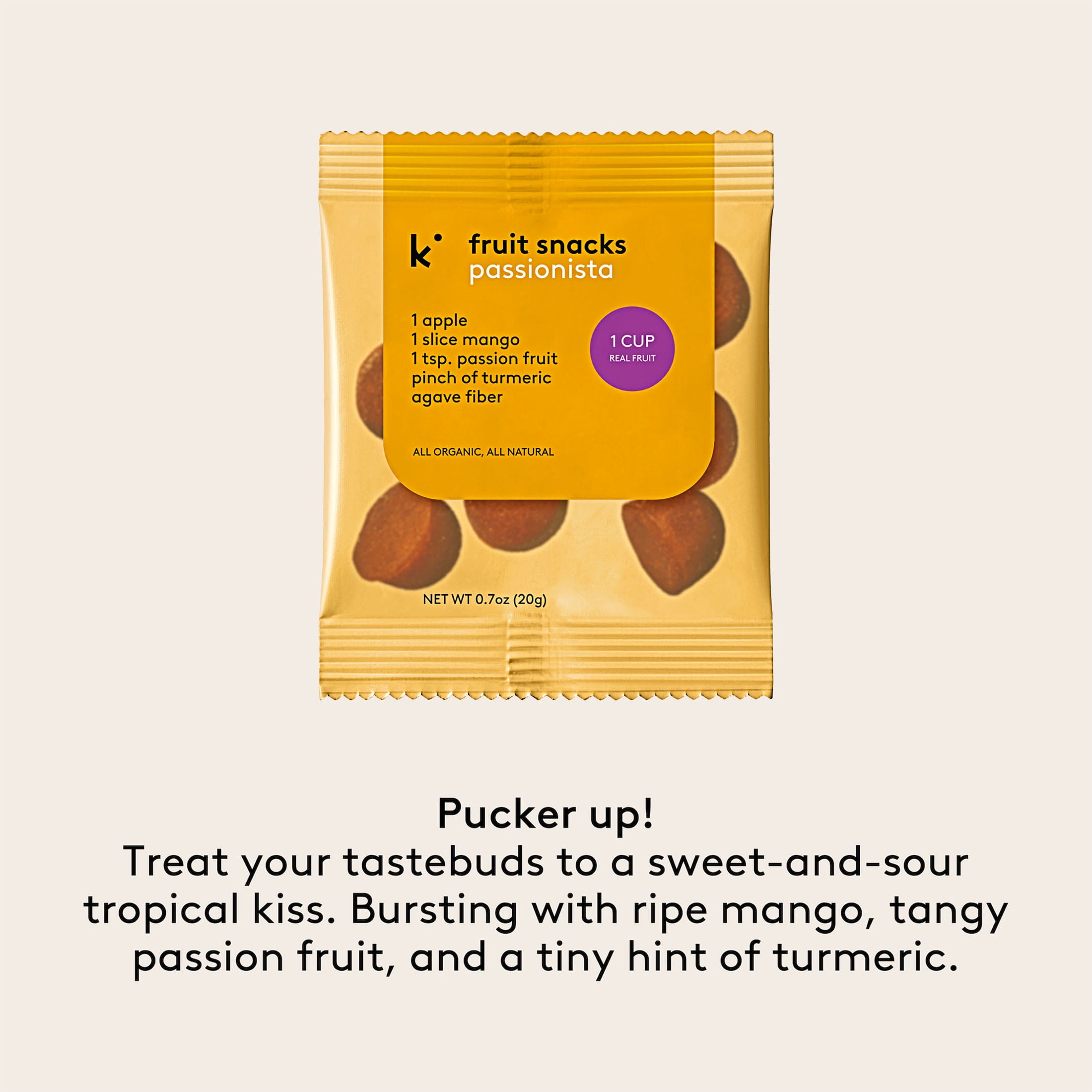 Kencko Passionista Organic Fruit Snacks, 3.5oz, 5 Pack