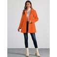 thumbnail image 3 of DARING DIVA Women's Peter Pan Collar Double Breasted Winter Trench Coat Orange S, 3 of 6