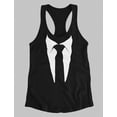 thumbnail image 5 of Tstars Womens Halloween Party Shirt Printed Suit and Tie Tuxedo Spooky Trick or Treat Day of the Dead Gifts for Her Birthday Gift Racerback Tank Top, 5 of 5