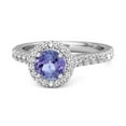 thumbnail image 2 of Mooneye 1.30 Ct Natural Tanzanite 925 Sterling Silver Solitaire Accents Valentines Day Gifts Ring, 2 of 5