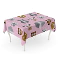thumbnail image 1 of LADDKE Action The Face Pattern Pink Bear Beautiful Character Tablecloth Table Desk Cover Home Party Decor 52x70 inch, 1 of 1