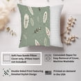 thumbnail image 2 of Ethan Taylor Botanical Throw Pillow Soft Cushion Cover 'Scandinavian Bohemian Feathers II Botanicals Muted' Scandinavian Pattern Decorative Square Accent Pillow Case, 18x18 Inches, Green, White, 2 of 5
