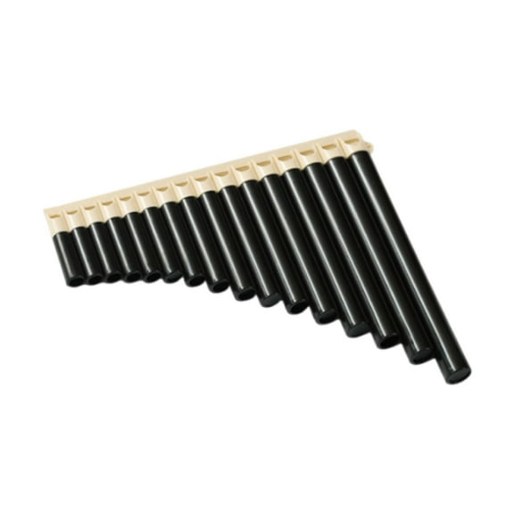 QccHieUs 16 Pipe Pan Flute Key of C Teaching Portable Traditional Lightweight Educational Beige Brown