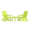 thumbnail image 2 of WestinTrends Ashore 3 Piece Patio Rocking Chair Set, All Weather Poly Lumber Adirondack Rocker Bistro Set Porch Patio Chairs Set of 2 with Large Side Table, Lime, 2 of 11