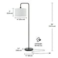 thumbnail image 3 of Globe Electric Barden 58" Matte Black Floor Lamp with White Linen Shade, 67065, 3 of 9