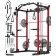 thumbnail image 1 of Bingirl Power Cage 2000LBS Multi-Function Power Rack with LAT Pulldown, Seated Row, Cable Pulley System, J-Hooks, Dip Handles, Landmine, Squat Rack, Cable Crossover, Smith Attachment for Home Gym, 1 of 7