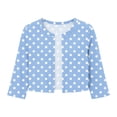 thumbnail image 4 of Karight Women Polka Dot Open Front Cardigan, Round Neck 3/4 Sleeve Lightweight Cropped Shrug, Soft Stretch Summer Layering Cover Up for Daily Office Casual Wear, 4 of 7