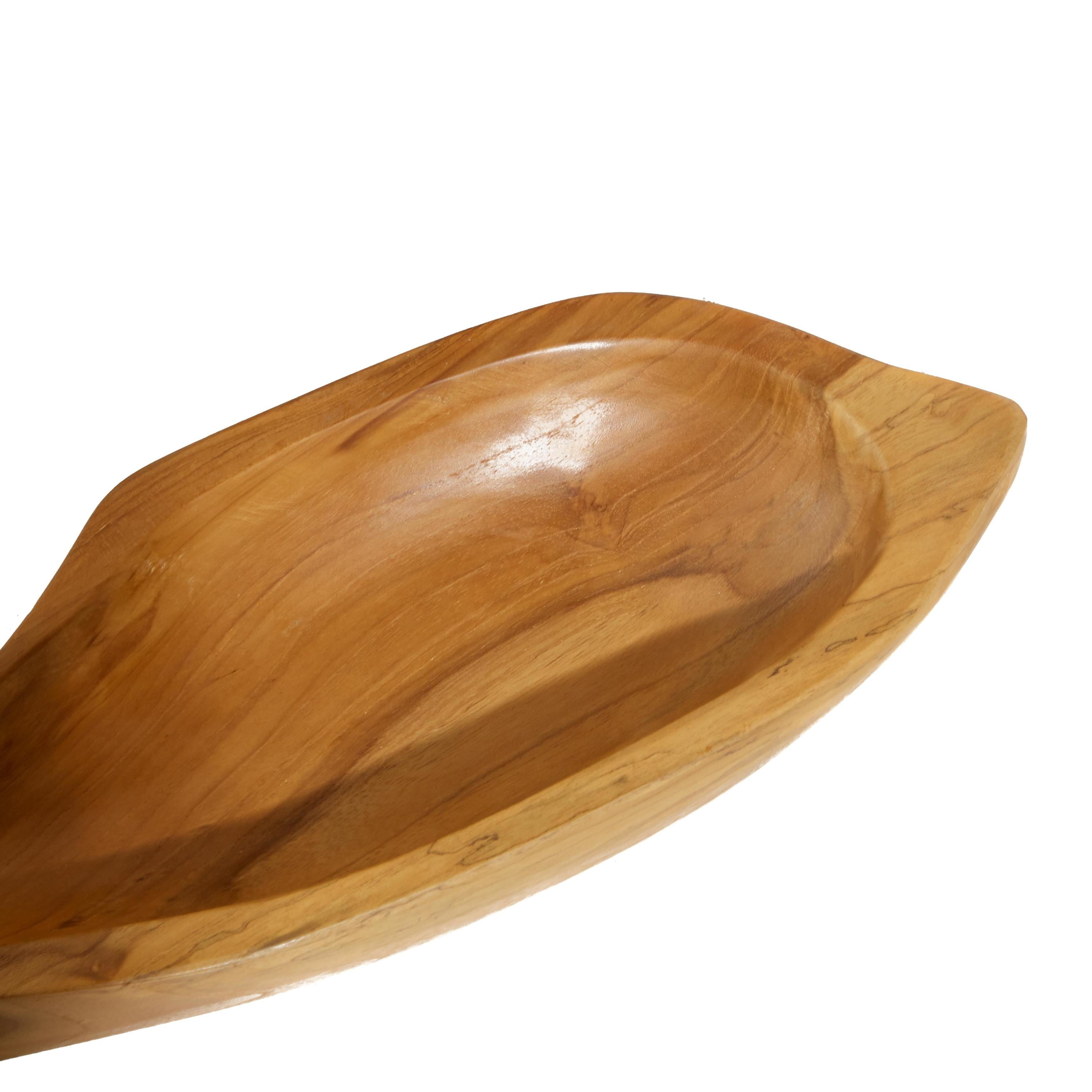 DecMode 24", 16"W Brown Teak Wood Handmade Fish Tray, 2-Pieces
