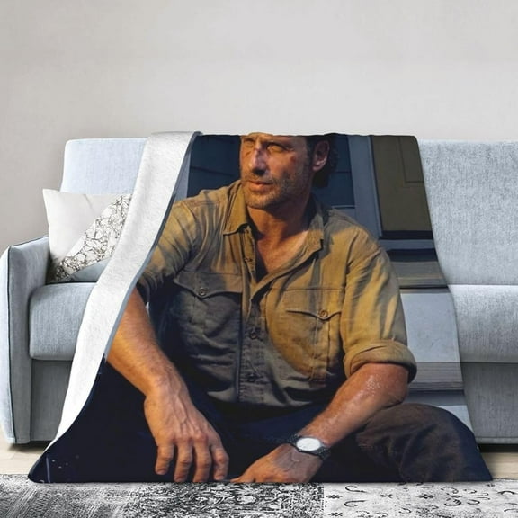 Rick Grimes Fleece Blanket Throw Blanket for Couch - Cozy Luxury Bed Blanket Microfiber and Throws for Sofa