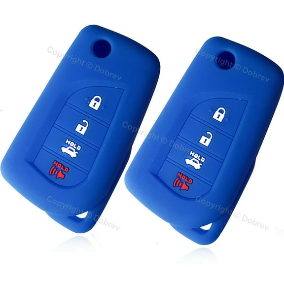 Silicone Entry Cover Case Fob Protector for Toyota 2018-2020 Camry Flip Fold Key (blue and blue)