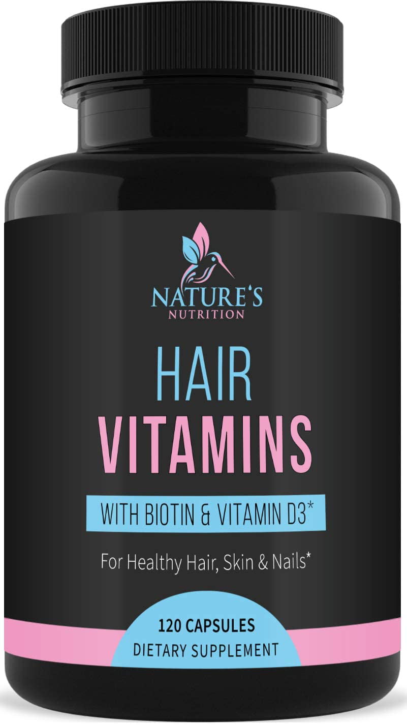 Nature's Nutrition Hair Skin & Nails Vitamins - Extra Strength Hair ...