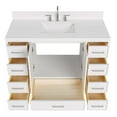 thumbnail image 6 of Ariel Stafford 48 Inch Single Rectangle Sink Bathroom Vanity With Carrara White Quartz Countertop 1.5 Edge In White, 6 of 9