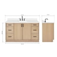 thumbnail image 3 of Ariel Kelly 61 Inch Single Rectangle Sink Bathroom Vanity With Pure White Quartz Countertop 1.5 Inch Edge In White Oak, 3 of 12
