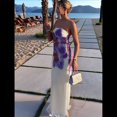 thumbnail image 4 of Vestido Y2k Sin Tirantes para Mujer, Vestido de Verano con Estampado Floral, Espalda Descubierta, Vestido de Cóctel con Hombros Descubiertos Albaricoque M, 4 of 10