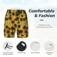 thumbnail image 6 of Picia Hawaii Palms pattern Mens Swim Trunks with Compression Liner Stretch Beach Shorts Quick Dry with Zipper Pockets No-Chafing Board Shorts-Medium, 6 of 9