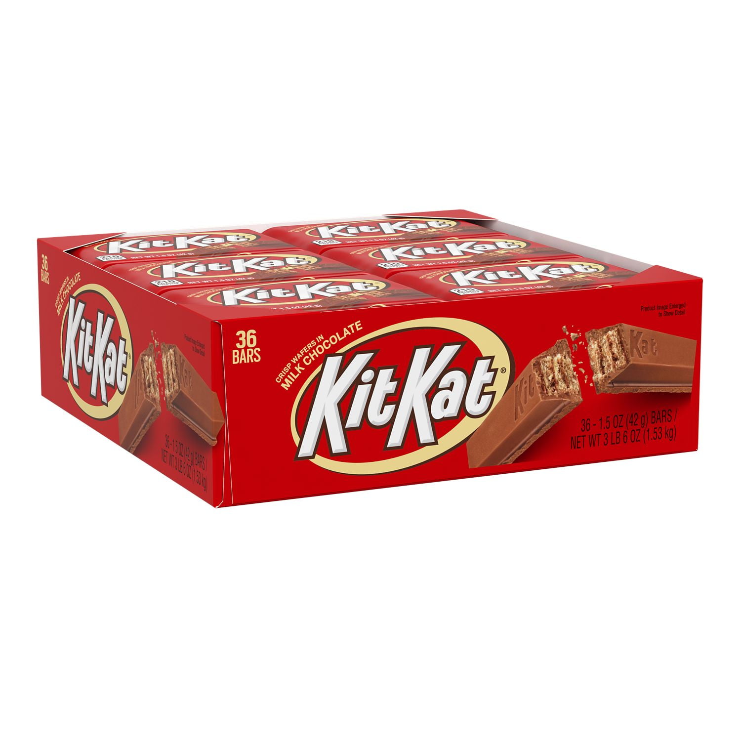 KIT KAT® Milk Chocolate Wafer Candy, Bulk, 1.5 oz, Bars (36 ct)