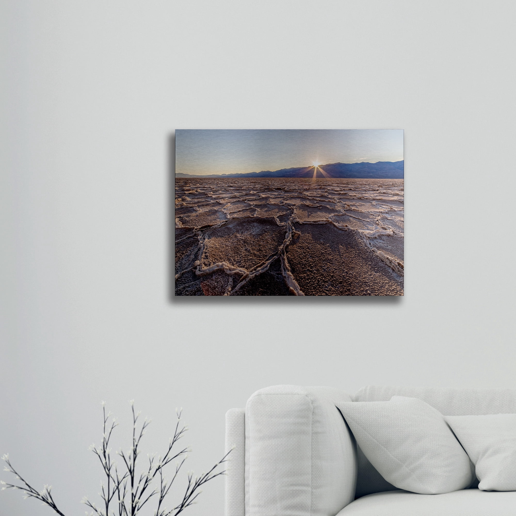 Trademark Fine Art 'Badwater Sunset' Brushed Aluminum Wall Art Art by Pierre Leclerc