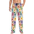 thumbnail image 5 of Colorful Flowers Floral Men's Pajama Pants Cotton Long Sleepwear Lounge Pants XL, 5 of 7