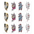 thumbnail image 1 of 12 hojas de tatuajes temporales para mujeres, arte corporal falso, boceto de brazo, pegatinas de tatuaje para niñas y adultos, belleza, 1 of 5