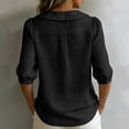 thumbnail image 5 of Womens Peter Pan Collar Button Down Shirt Puff Doll Half Sleeve Floral Tops Loose Fit Dressy Casual Office Going Out Shirts Black XL, 5 of 5
