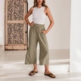 thumbnail image 2 of CHUMUD Women Linen Pants Casual Loose High Waist Boho Wide Leg Cropped Palazzo Beach Pants Summer Outfits 2025 Trendy, 2 of 8