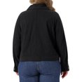 thumbnail image 3 of Agnes Orinda Women's Plus Size Short Jacket Lapel Button Down Long Sleeve Fall Casual Corduroy Jackets with Pockets 2X Black, 3 of 6