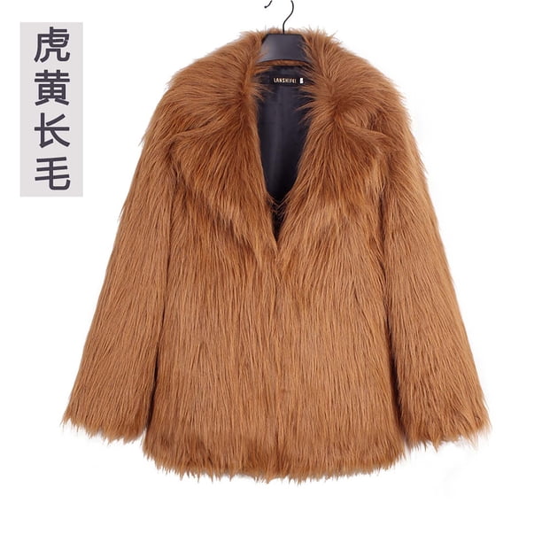 SMihono Womens Ladies Warm Faux Furry Long Coat Jacket Winter