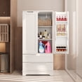 thumbnail image 5 of Pantry Storage Cabinet with 2 Drawers，Asofer 47" Kitchen Small Food Pantry Cabinet for Dining Room, White, 5 of 10