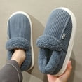 thumbnail image 5 of Daznico Unisex Winter Slippers - Plush Closed-Back House Shoes with Non- Sole, Warm Indoor Comfort,Color:Blue,Size:10.5, 5 of 7