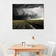 thumbnail image 2 of JEUXUS Storm Photography Canvas Wall Art - Black and White Gallery Wrap of Supercell Thunderstorm on Spring Day in Kansas - Ready to Hang Weather Photo Artwork Decor, 2 of 4
