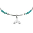 thumbnail image 2 of Ocean Serenity Whale Tail Green Turquoise Charm Sterling Silver Beaded Bracelet, 2 of 5