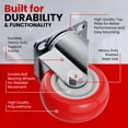 thumbnail image 4 of Caster Wheels Online Best Service, poliuretano rojo, paquete de 4 unidades, 3 pulgadas, 4 of 9