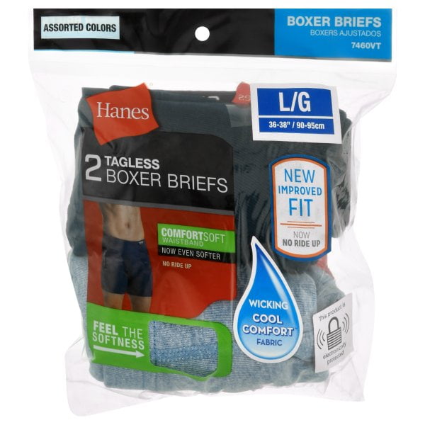 Hanes - Red Label Mens 2-Pack Assorted Comfortsoft Boxer Briefs ...