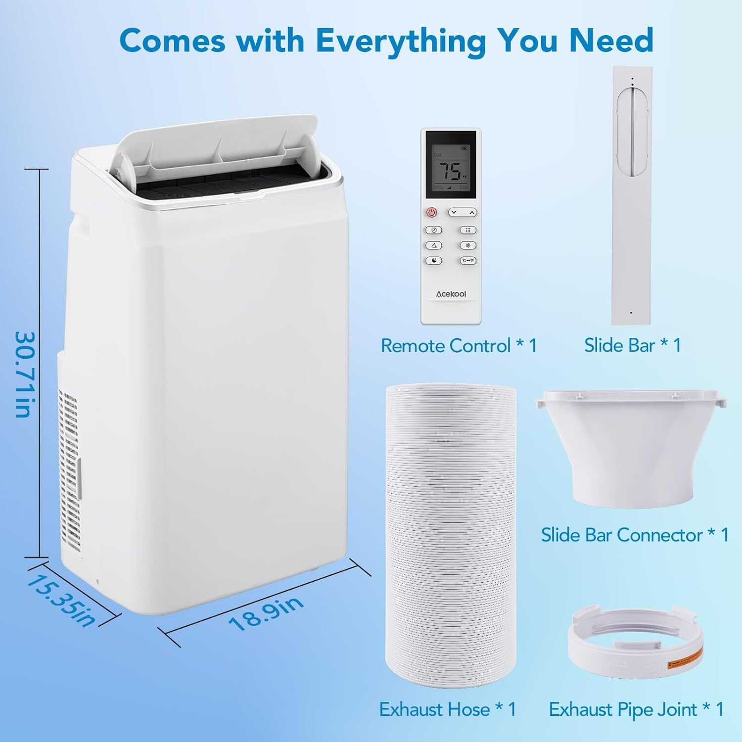 Garvee 14000 BTU Portable Air Conditioners,3 in 1 Portable AC Unit with Remote Control,up to 750Sq.ft for Bedroom,Living Room,Office